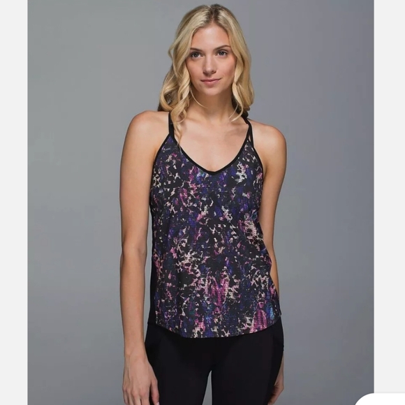 Lululemon Breezy Singlet Floral/Black Tank Top - Picture 1 of 6